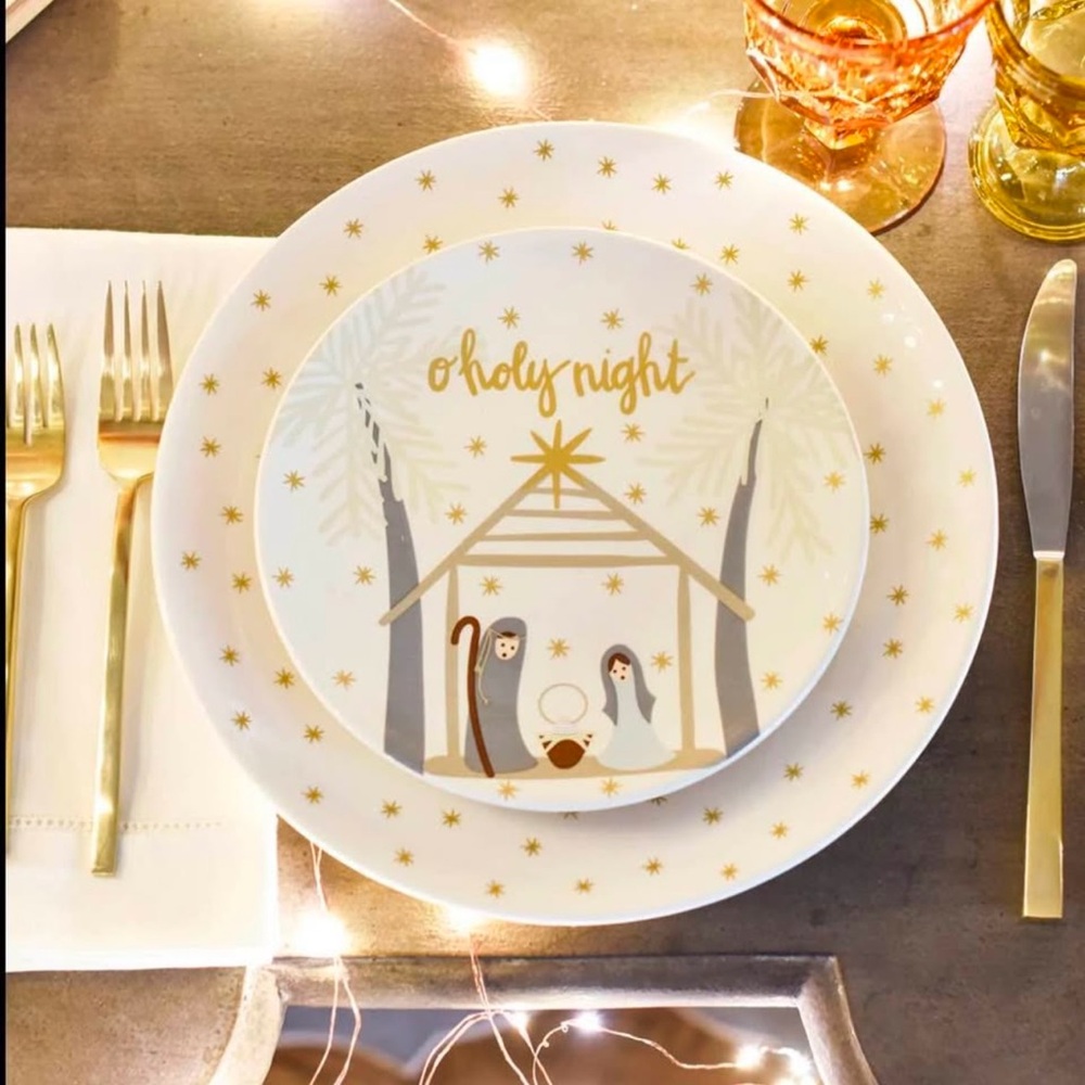 Coton Colors Oh Holy Night Dinner & Salad Plates (4 each)